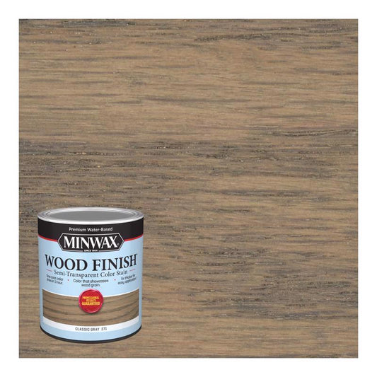 Minwax Wood Finish Water-Based Semi-Transparent Classic Gray Water-Based Wood Stain 1 qt (Pack of 4)