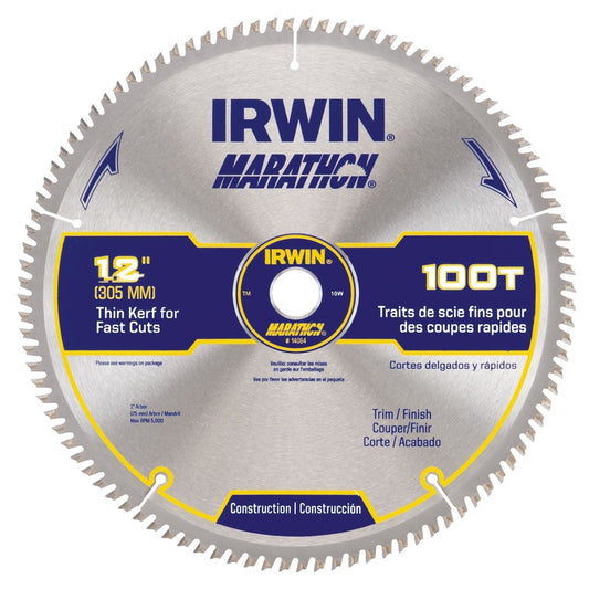 Irwin Marathon 12 in. D X 1 in. Carbide Circular Saw Blade 100 teeth 1 pk