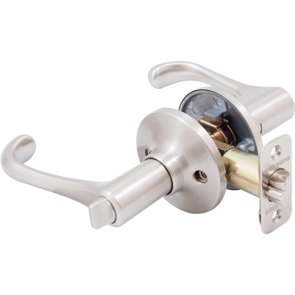 Memphis Door Lever, Entry Latch, SC Keyway, Satin Nickel by Stone Harbor Hardware