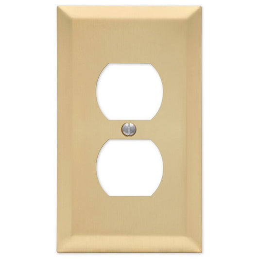 Amerelle 2 gang Stamped Steel Duplex Outlet Wall Plate 1 pk