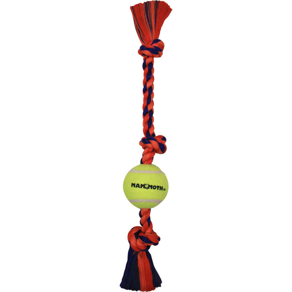 Mammoth Knot Tug Dog Toy with Tennis Ball 20 in