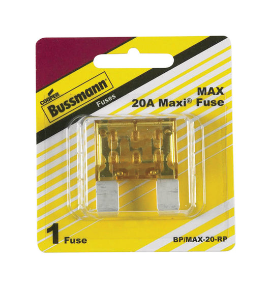Bussmann 20 amps MAX Yellow Blade Fuse 1 pk