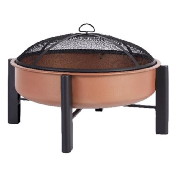 Chimenea de leña redonda moderna de acero de 30 pulgadas de ancho de Living Accents
