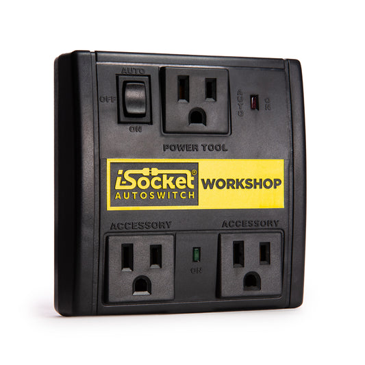 i-Socket Autoswitch Workshop 120V Black Plastic Dust Control Switch 4.5 H x 4.25 W in.