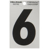 Hillman 3 in. Reflective Black Mylar Self-Adhesive Number 6 1 pc (Pack of 6)