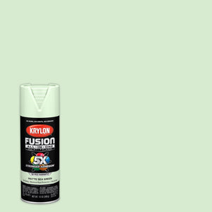 Krylon K02762007 12 Oz Sea Green Matte Fusion All-In-One Spray Paint (Pack of 6)