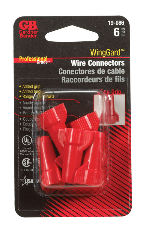 Gardner Bender WingGard 22-6 Ga. Copper Wire Wire Connector Red 6 pk