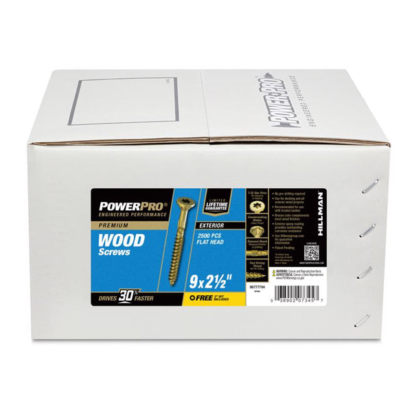 Power Pro No. 9 Ga. X 2-1/2 in. L Bronze Star Flat Head Deck Screws