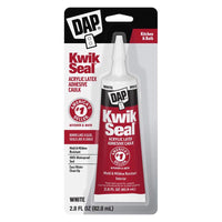 DAP Kwik Seal White Acrylic Latex Kitchen and Bath Adhesive Caulk 2.8 oz (Pack of 6)