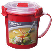 Sistema 1107ZS Microwavable Soup Mug Assorted Colors (Pack of 6)