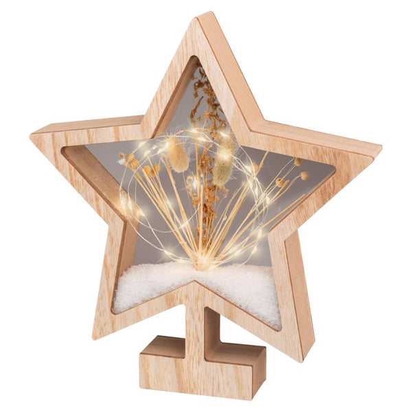 Decoración de mesa con forma de estrella iluminada con LED de color marrón Lumineo de 11 pulgadas (paquete de 12)