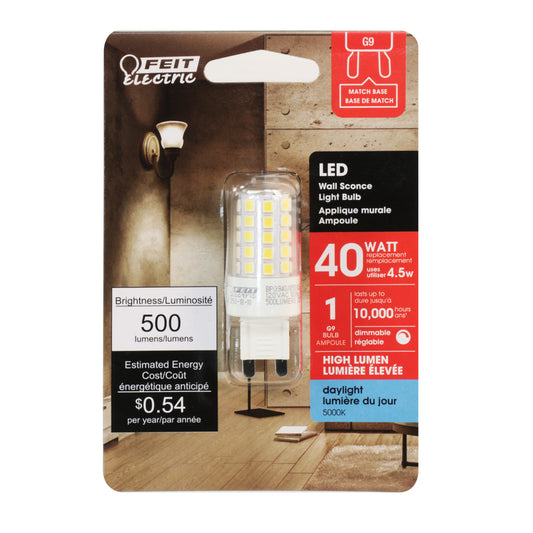 Feit G9 Bi-Pin LED Bulb Daylight 40 Watt Equivalence 1 pk