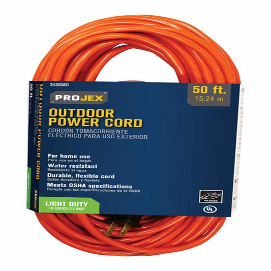 Projex Indoor or Outdoor 50 ft. L Orange Extension Cord 16/2 SJTW
