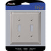 Amerelle Georgian Satin Nickel 2 gang Die-Cast Metal Toggle Wall Plate 1 pk
