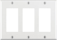 Leviton White 3 gang Plastic GFCI/Rocker Wall Plate 1 pk (Pack of 10)