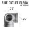 STZ Industries 1/2 in. FIP each X 1/2 in. D FIP 1/2 in. D FIP Black Malleable Iron Side Out Elbow