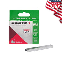 Arrow Fastener JT21 7/16 in. W x 1/4 in. L 23 Ga. Wide Crown Light Duty Staples 1000 pk (Pack of 5)