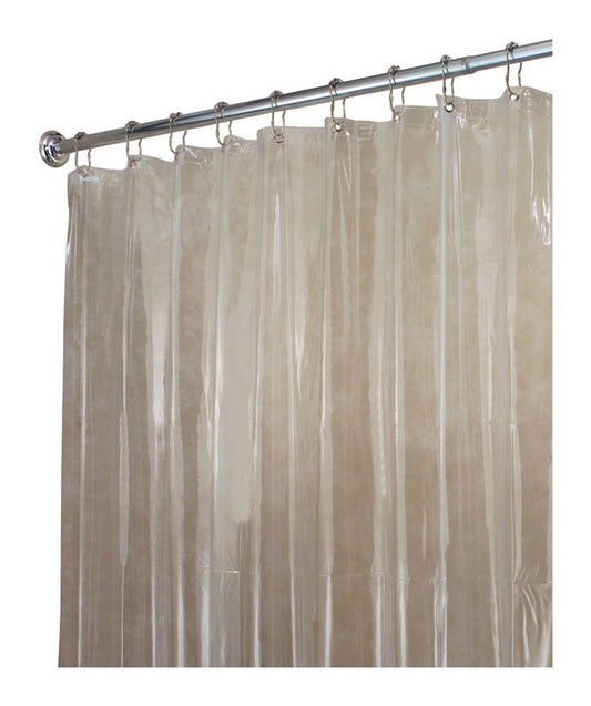 InterDesign 72 in. H x 96 in. W Clear Solid Shower Curtain Liner Vinyl (Pack of 4)