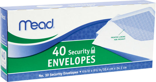 Mead 9.5 in. W x 4.12 in. L No. 10 Envelopes 40 pk