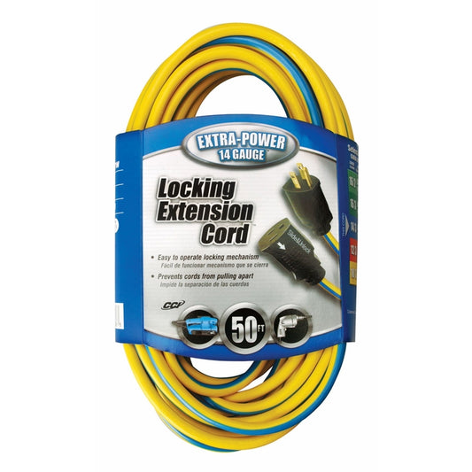 Southwire Outdoor 50 ft. L Blue/Yellow Extension Cord 14/3 SJTW