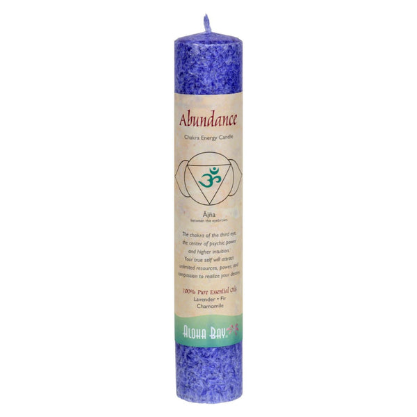 Aloha Bay - Vela de pilar de chakras Abundancia índigo - 1 vela