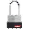 Kwikset 1-9/16 In. Laminated Steel Keyed Different Padlock with 1-1/2 In. Hardened Steel Shackle