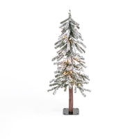 Gerson 3 ft. Slim Incandescent 50 ct Flocked Alpine Christmas Tree (Pack of 2)