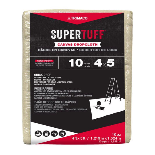 Trimaco Supertuff 4 Ft. W X 5 Ft. L Canvas Drop Cloth 1 Pk