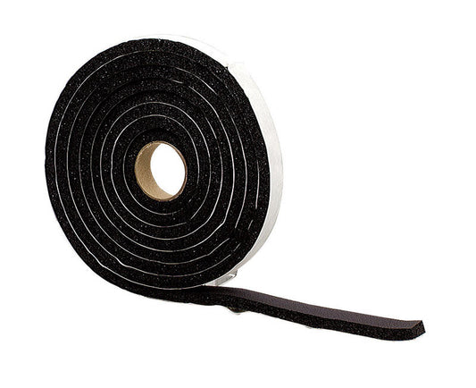 M-D Black Rubber Weather Stripping Tape For Windows 10 ft. L X 3/8 in.