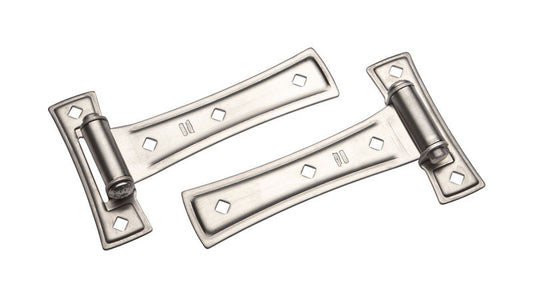National Hardware 7 in. L Satin Nickel Silver Steel Ornamental T Hinge (Pack of 3)