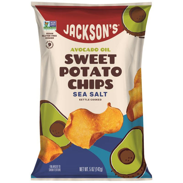 Jackson's Sea Salt Kettle Cooked Potato Chips 5 oz Bagged (Pack of 12)