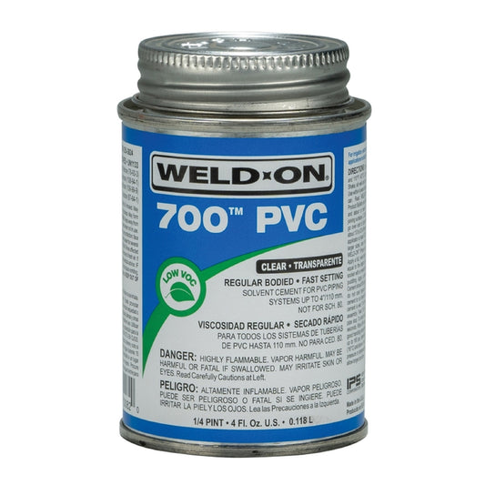 Weld-On 700 Clear Solvent Cement For PVC 4 oz