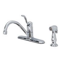 Oakbrook Collection Tucana One Handle Chrome Kitchen Faucet Side Sprayer Included
