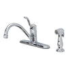 Oakbrook Collection Tucana One Handle Chrome Kitchen Faucet Side Sprayer Included