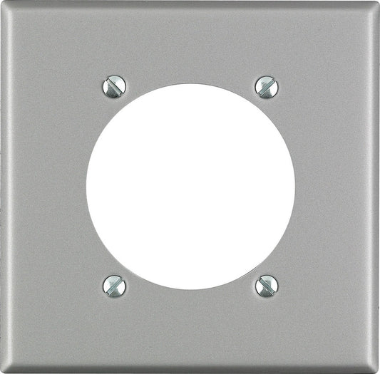 Leviton Silver 2 gang Stainless Steel Single Outlet Wall Plate 1 pk