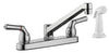 Home Plus Two Handle Chrome Kitchen Faucet Side Sprayer Included - Open Box