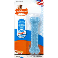 Nylabone Puppy Chew Teething Soft Bone Chicken Petite Blue