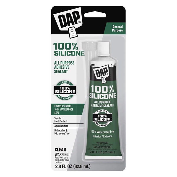 Sellador y adhesivo de silicona transparente multiuso DAP, 2.8 oz (paquete de 6) - Oferta de la semana