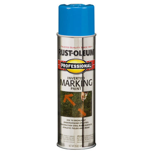 Rust-Oleum Professional Caution Blue Inverted Marking Paint 15 oz (Pack of 6).