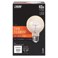 Feit G25 E26 (Medium) Filament LED Bulb Soft White 40 Watt Equivalence 1 pk