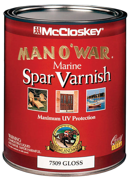 McCloskey Man O' War Gloss Clear Marine Spar Varnish 1 qt. (Pack of 4)