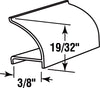 Channel Gray Snap In Rigid Vinyl Glass Retainer, 3/8 x 72-In. (Pack of 25)