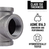 BK Products 1/2 in. FPT x 1/2 in. Dia. FPT Black Malleable Iron Tee (Pack of 5)