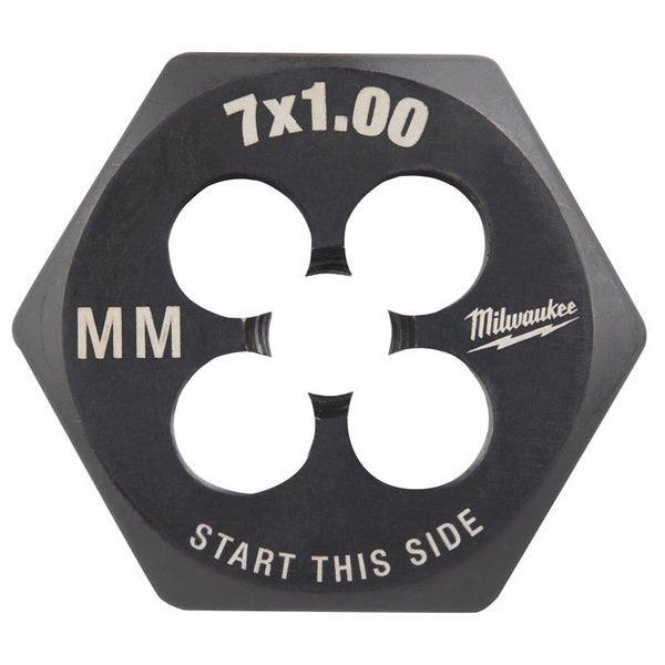 Milwaukee High Carbon Steel Metric M7-1.00 mm Hexagon Die M7-1.0 mm 1 pc