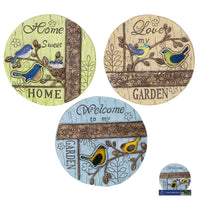 Alpine Multicolored Cement 1 in. H Welcome and Love Birds Stepping Stone (Pack of 6)