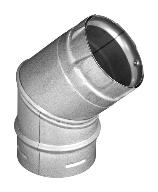 DuraVent 3 in. Dia. x 3 in. Dia. 45 deg. Galvanized Steel/Stainless Steel Stove Pipe Elbow (Pack of 2)