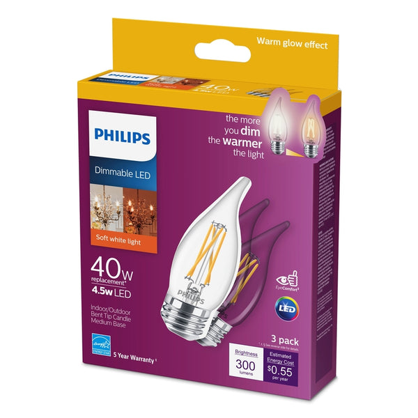 LED DIM B11 E26 40W 3PK