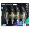 Feit Enhance CA10 E12 (Candelabra) Filament LED Bulb Daylight 40 Watt Equivalence 4 pk