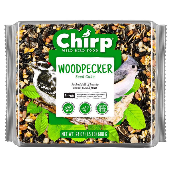Pastel de semillas de maní de pájaro silvestre Chirp Woodpecker de 24 oz