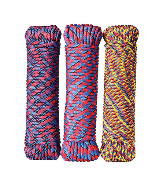 SecureLine 1/4 in. D X 100 ft. L Assorted Diamond Braided Poly Rope